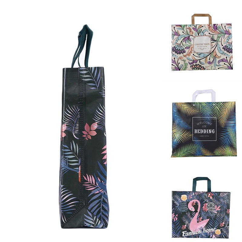 Film Gecoat Eco Tas Opslag Winkelen Pouch Boodschappentas Opvouwbare Tas Takeaway Zak Boodschappentas Flamingo Bloem Patroon