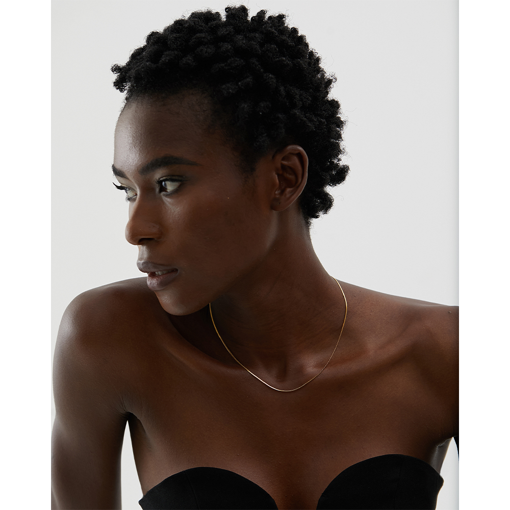 Yhpup-Collar de cadena fina de acero inoxidable, minimalista, delicado y , chapado en oro de 18 quilates, joyería para mujer