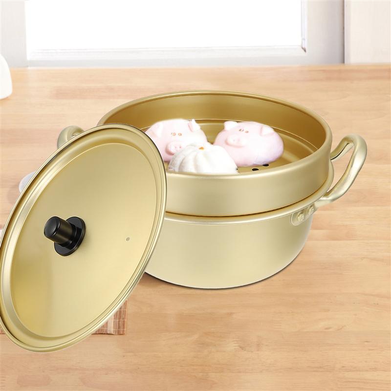 Stainless Steel Thick Steamer Pot Soup Steam Pot Home Steam Pot Home Cookware Multifunctional Soup Pot Steamer Kitchen Tools