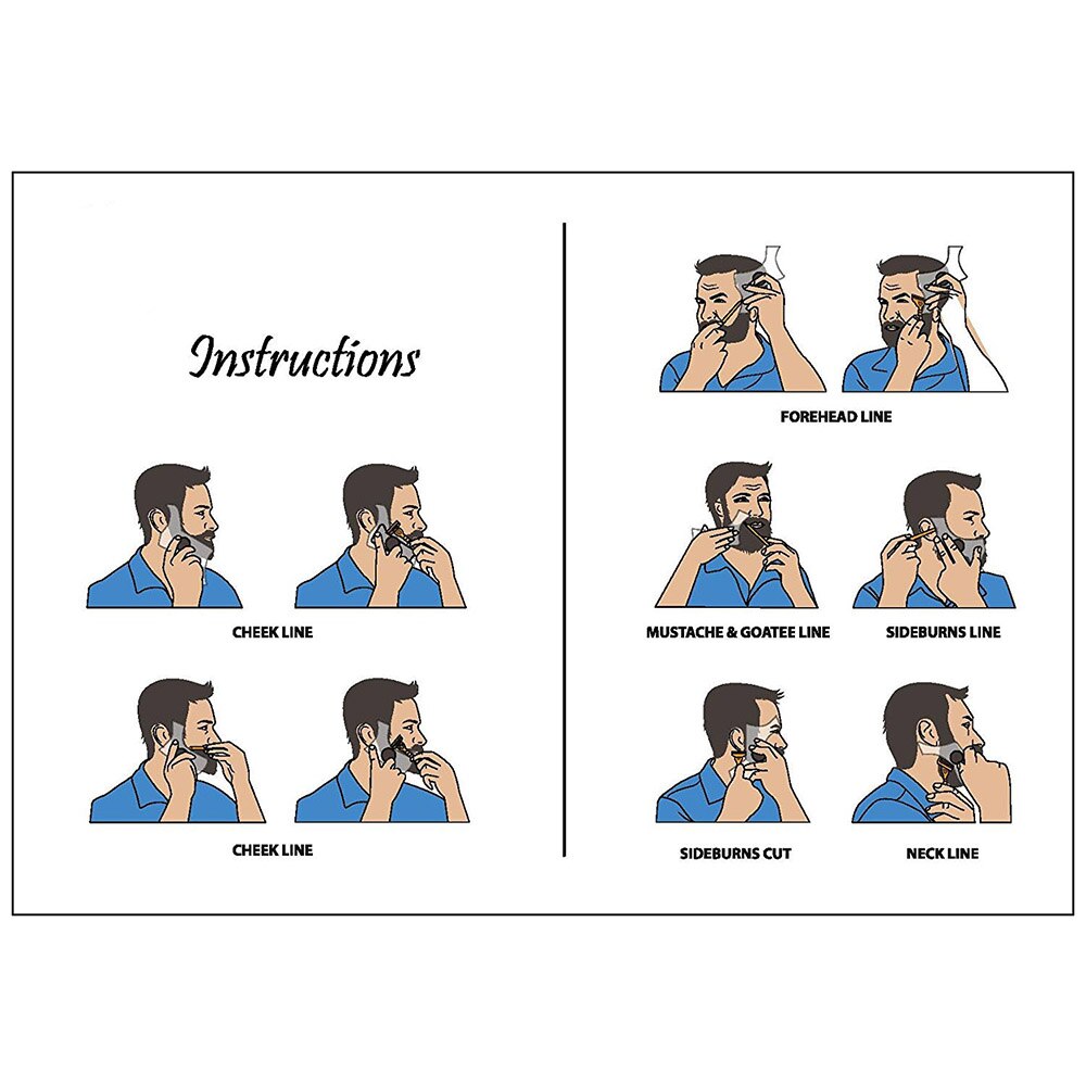 Men Beard Styling Template Beard Comb All-In-One Beard Shaping Tool Lightweight and Flexible with Full-Size for Line up