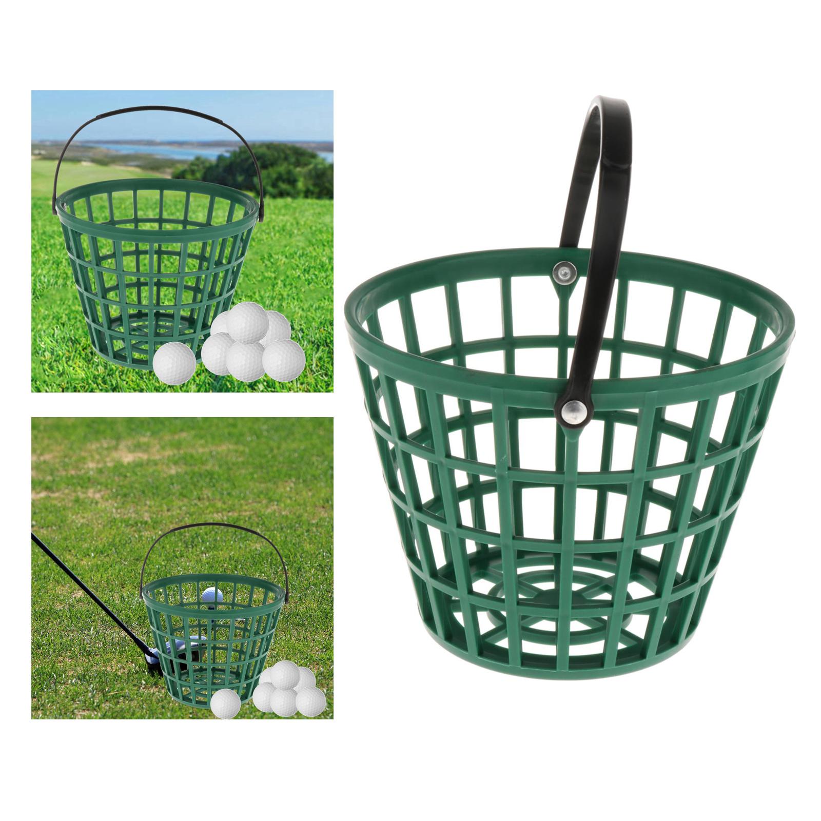 Panier de balle de golf incassable, support de seau de transport en plastique avec poignée: YELLOW