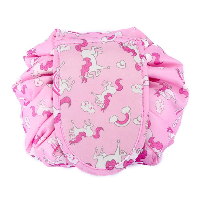 Women Unicorn Flamingo Cosmetic Bag For Travel Drawstring Makeup Toiletry Storage Organizers Portable Wash Kits Bag: Pink
