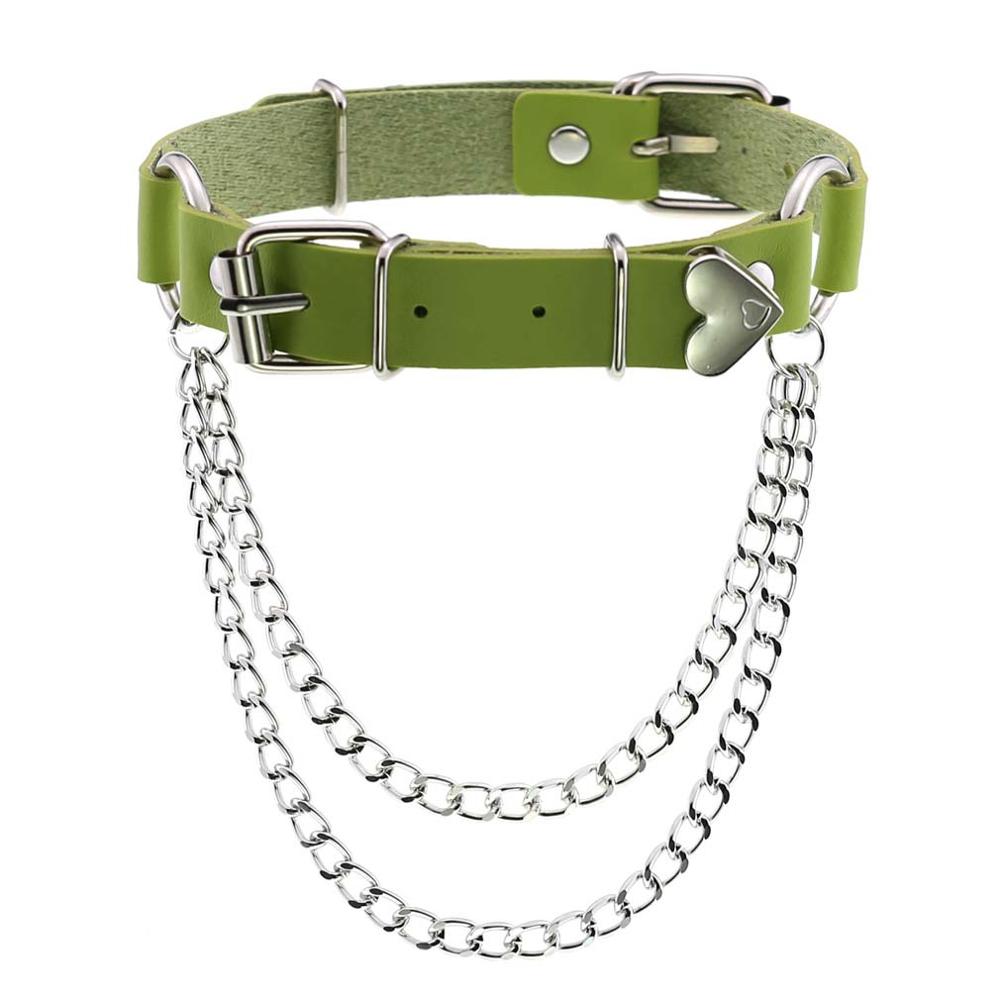 Perzik Hart Choker Ketting Goth Kleding Harajuku Ketting Punk Gothic Kwastje Hals Ketting Sieraden Voor Vrouwen Valentijnsdag: Staal Kleur