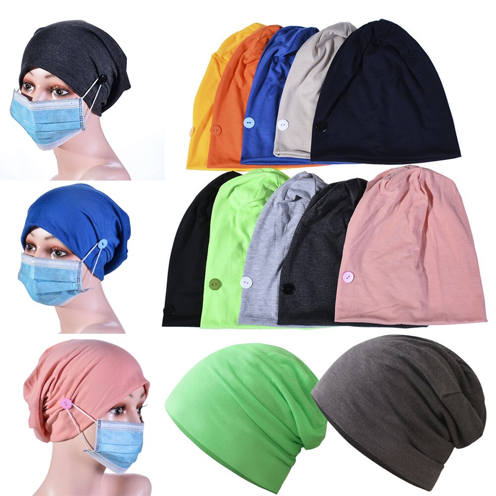 Multicolor sombrero turbante para mujeres de Botón de gorros Hijab interiores de la cabeza bufanda estilo Hijab Underscarf sombrero diadema tubo