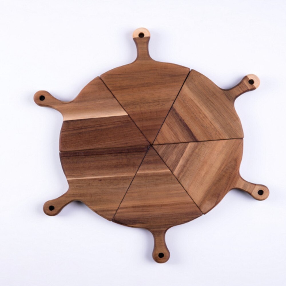 42x42x1.5cm Wood Pizza Tray Irregular Special-shaped Sub-pack Western Dish Tableware Pizza Tray Steak Tray