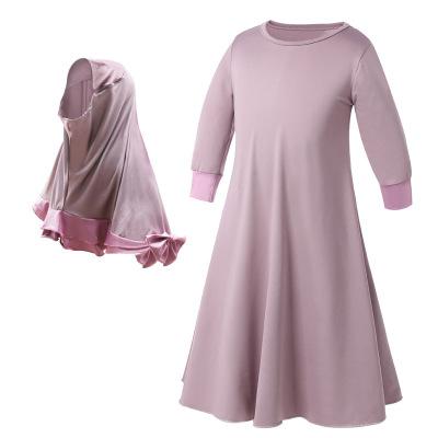 niños Abaya niños vestidos islámicos Vestido de niña musulmana Kaftan marroquí Hijab bata Dubai Bangladesh Vestido Uae Abayas: Púrpura / Size130