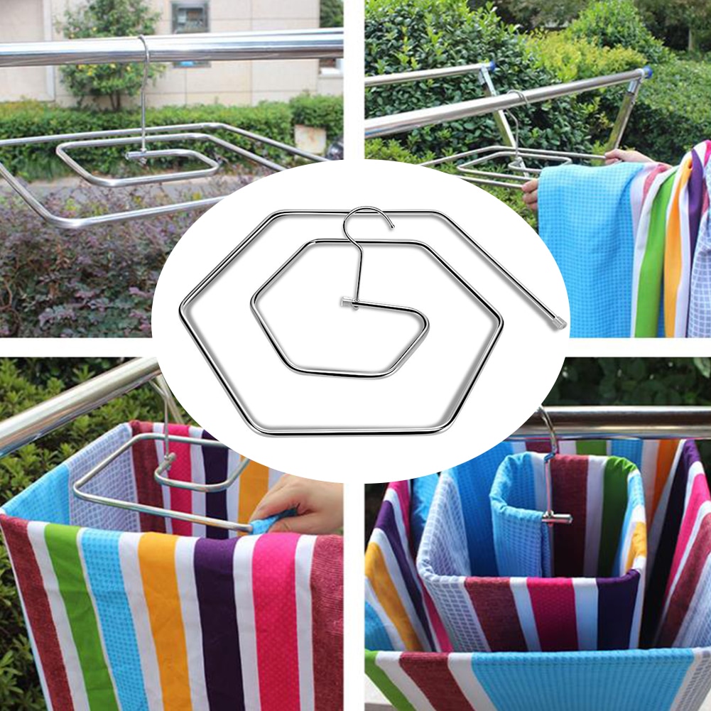 9.5mm Spiraal Vormige Home Roterende Rvs Balkon Droogrek Deken Handdoeken Yard Ruimtebesparend Rustfree Quilt Hanger