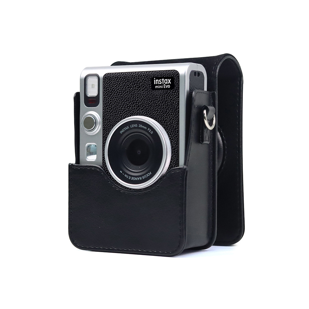 Torba na aparat Fujifilm Instax Mini EVO Instant Film Camera Case PU Leather Soft Silicone Cover Bag z paskiem na ramię