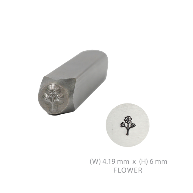 Timbres de en métal, timbres de fleurs et d'arbre, timbres en métal, tampons de poinçonnage en métal, kit d'estampage en métal, outil d'estampage de bijoux 1/4 (6 mm): Gris clair