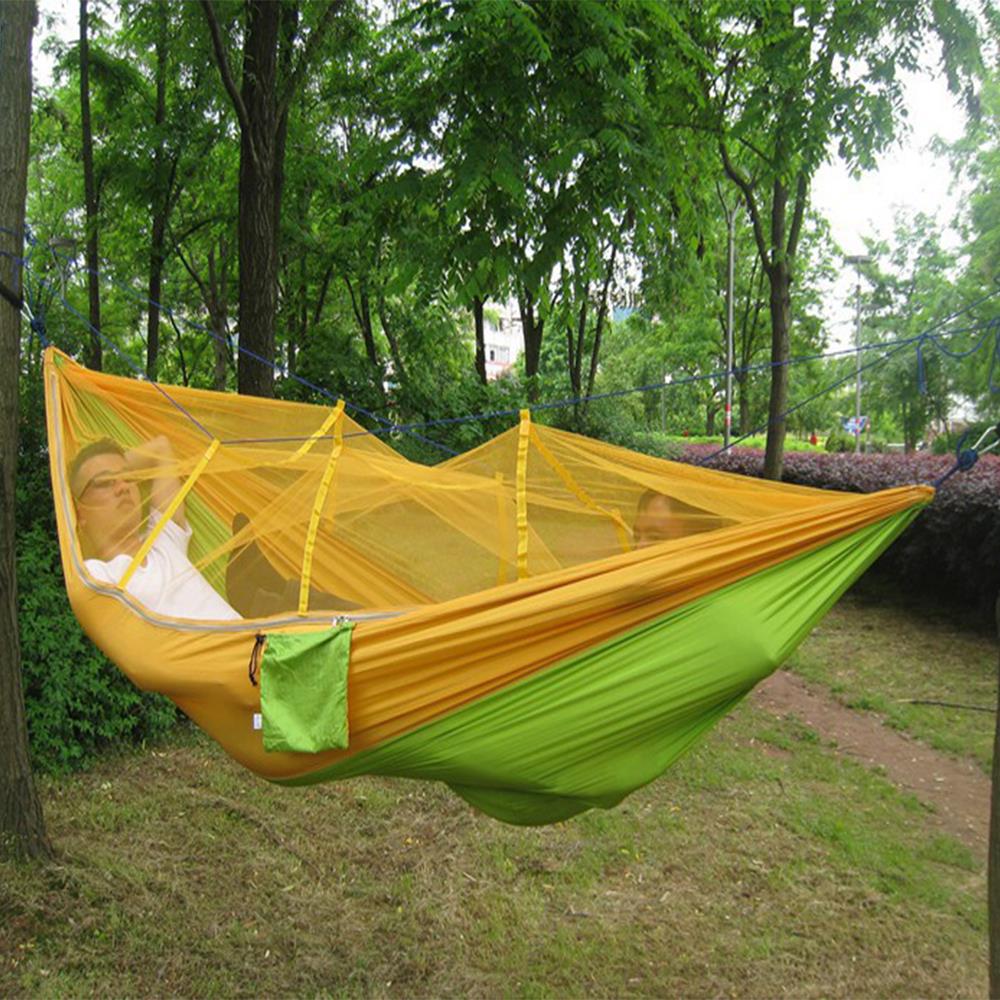 4 färg nylon myggnät tält hängmatta robust hängande camping tält soffa hållbar praktisk gung hängande säng resa utomhus