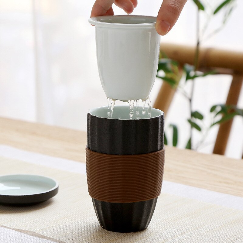 Ceramic Mug Porcelain Tea Cup Tea Infuser Home Office Teacup