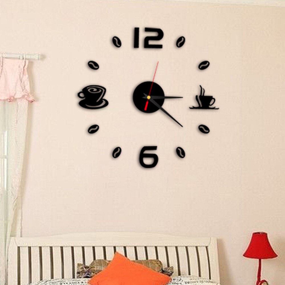 Alarm Clock Acrylic DIY Self Adhesive Interior Wall Decoration Clocks Radio Reveil Avec Projection