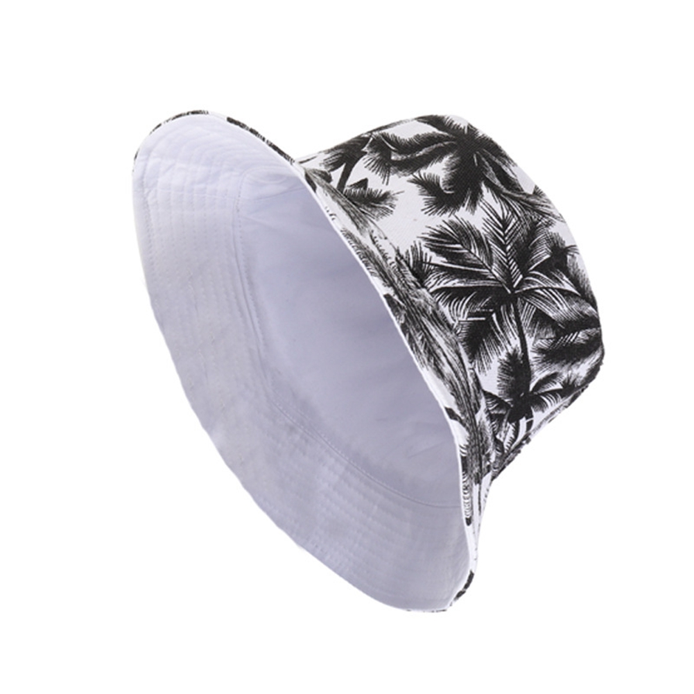 Fisherman Hat Unisex Reversibel Kokos Print - Solskjerm - Bomull: Hvit