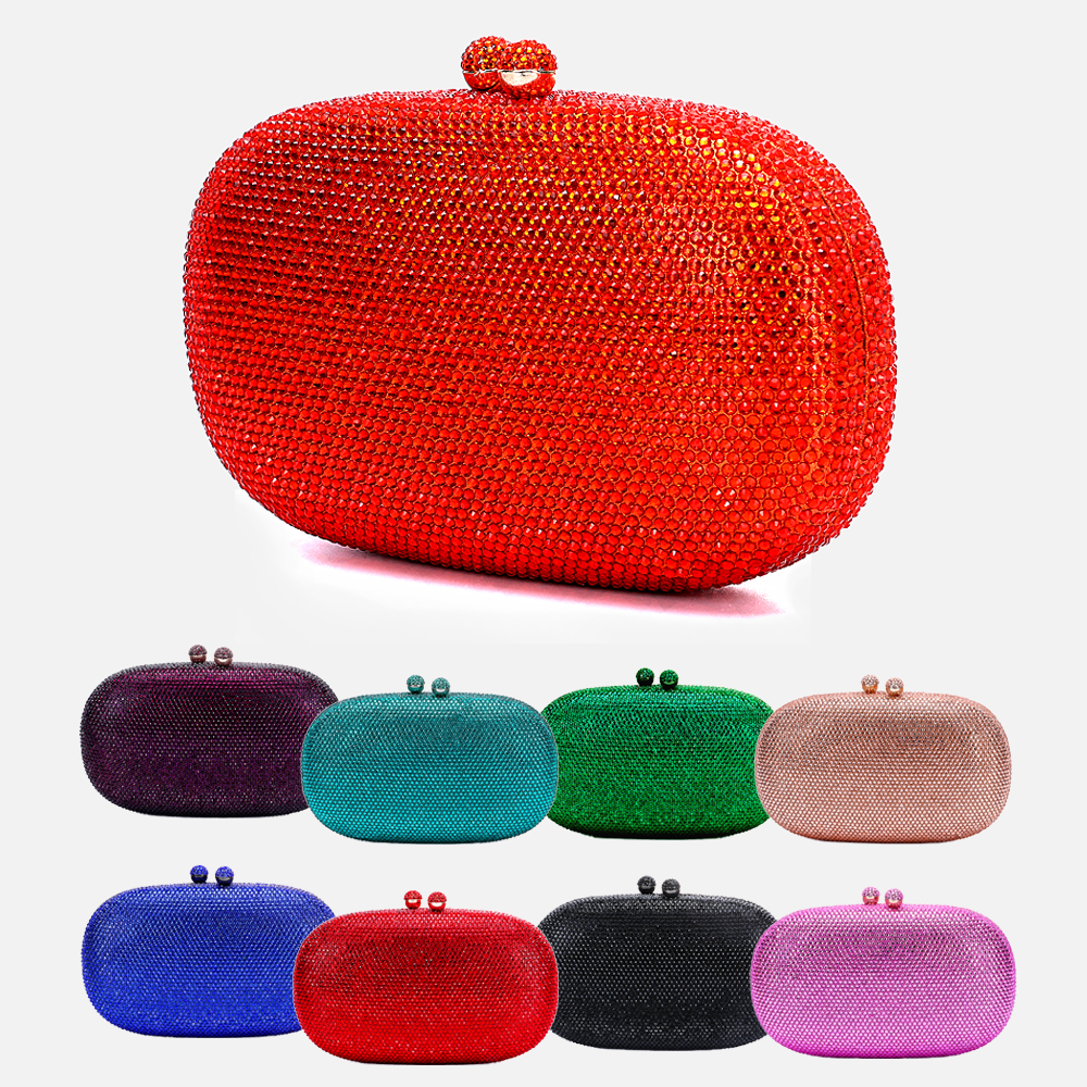 Mala de noite para senhoras, design mais recente da Itália, elegante e luxuoso, festa de casamento, presente de jantar, cristal dourado diamante prateado, 2024
