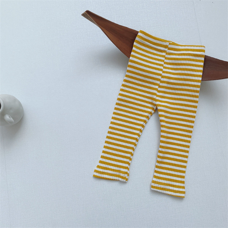 Pasiaste spodnie jednokolorowe dziecięce ubrania dla dzieci maluch chłopcy dziewczęce ubrania dorywczo spodnie dla dzieci najniższe spodnie prążkowane elastyczne: żółty / 3 t