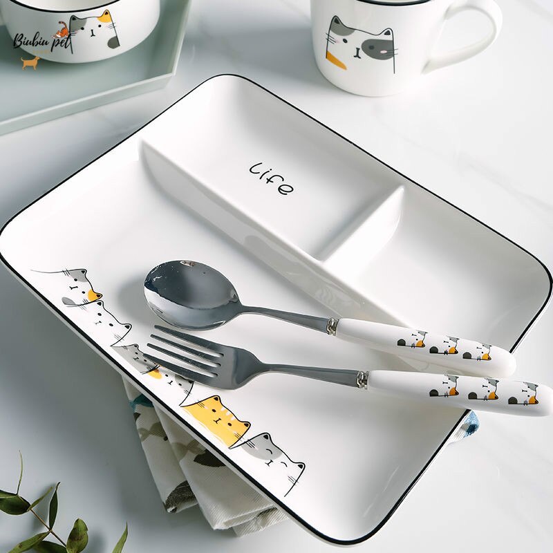 Tableware web celebrity fast food plate ceramic plate household tray children's meal plate breakfast plate ins plate