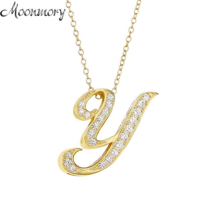 Moonmory Europäischen Schmuckstück Femme 925 Sterling Silber Gold Farbe knapp Y W Anhänger Halskette Für Japan Männer und Frauen schmuck