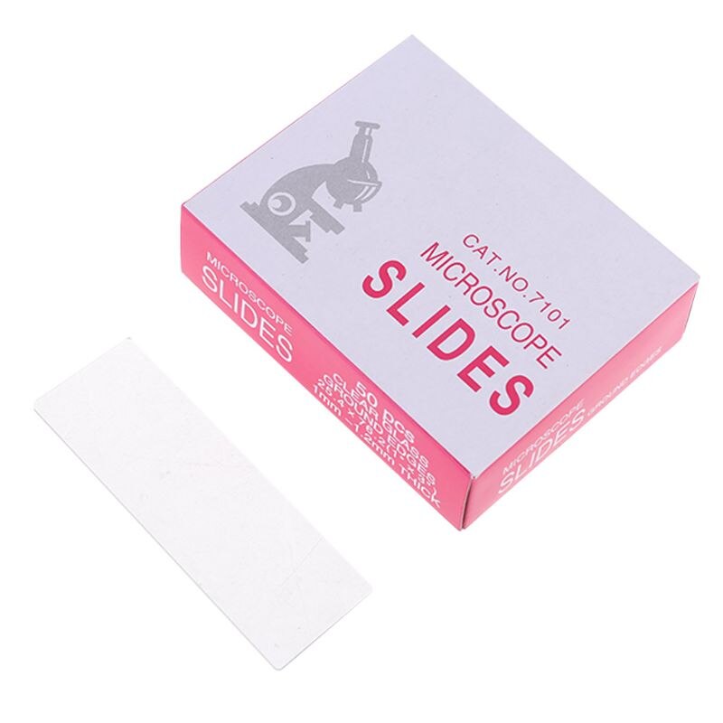 50 Pcs 7101 Polished Edge Microscope Slides for Preparation of Specimen Glass Cover Slips Optical Instruments Microscope