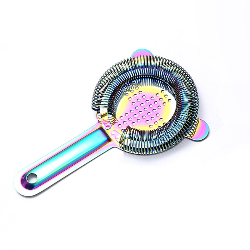 Bar Strainer Stainless Steel Cocktail Strainer Sprung Cocktail Shaker Mixed Drink Bartender Bar Tools: Colorful 2