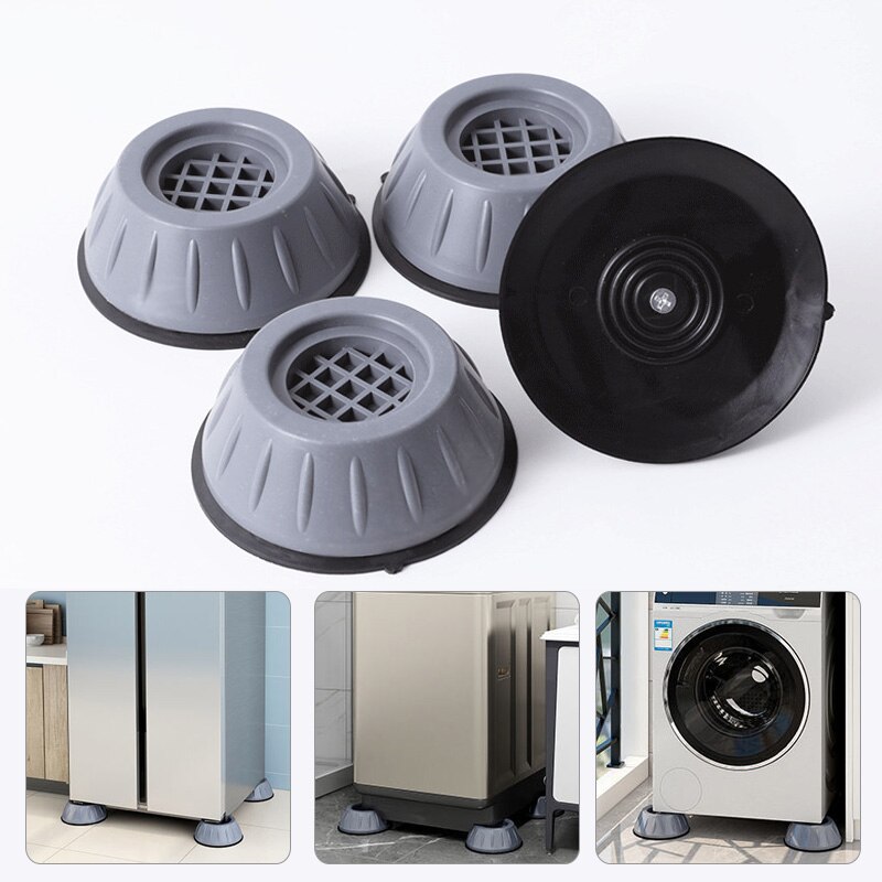 4PCS Washing Machine Universal Fixed Rubber Feet Silent Slipstop Anti Vibration Feet Pads Washing Machine Feet Fixed Pad Washing