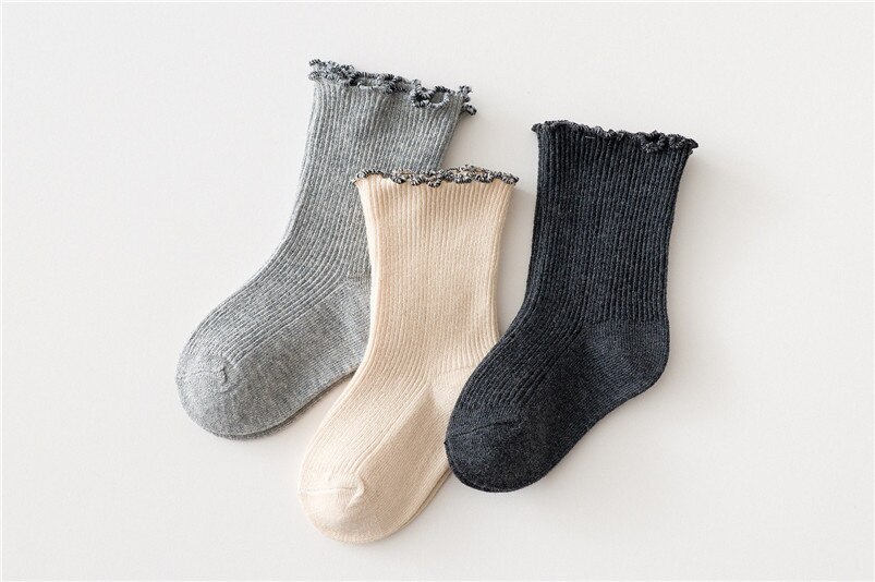 3 Paren/partij Pairs Baby Sokken Lente &amp; Herfst Katoen Snoep Kleuren Meisjes Kant Sokken Met Jongens Sport Sokken kids Meias: c / 1 to 3t