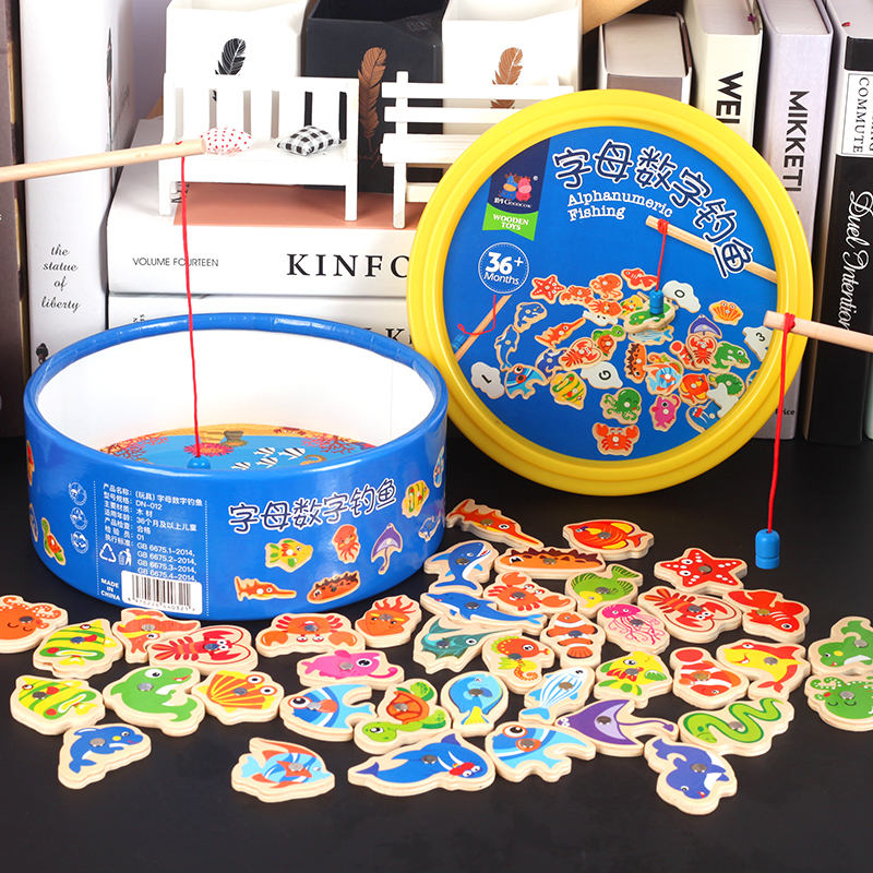 40 stk børn talbogstav magnetisk fiskespil børnespil magnet fiskelegetøj spil pædagogisk udviklingslegetøj til børn: Default Title
