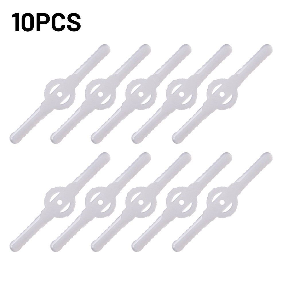 10 Pcs Brushcutter Plastic Blade Mowers Cutter Parts Grass Trimmer White Nylon Blade Plastic Blade Weeding Blade