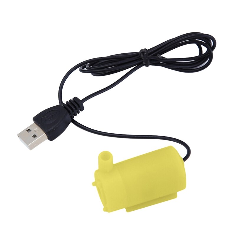 Micro Mini Submersible Water Pump Fish Tank Aquarium USB Powered DC 5V 2-3L/min N7MD: Yellow