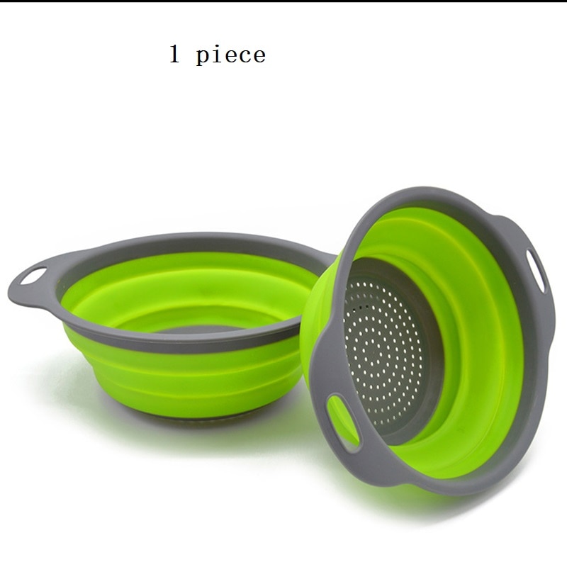 Panier de vidange pliant panier extensible rond panier de lavage en caoutchouc panier de fruits outils de rangement de cuisine une pièce
