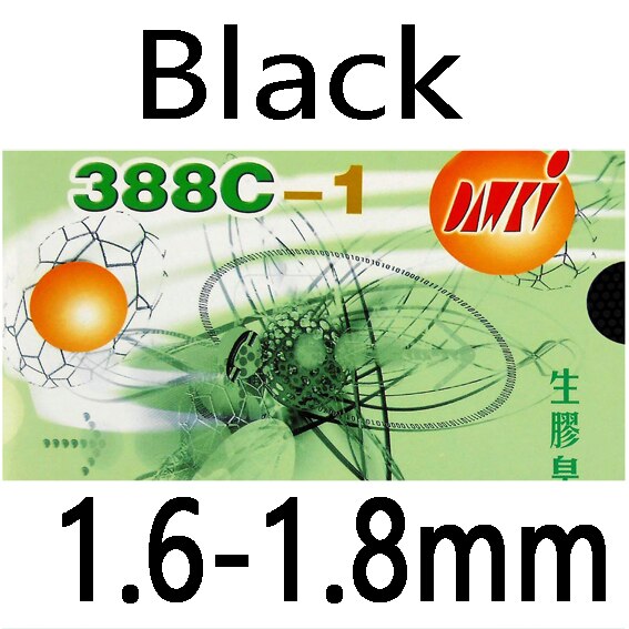 Dawei 388c-1 king of medium pips-out bordtennis pingpong gummi med svamp: Svart 1.6-1.8mm