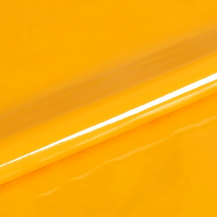 Shiny Glossy Soft Vinyl Patent Leather Fabric Elastic PVC Fabric Material for Dress Upholstery 140CM Wide Sold By Meter: XXL / Yellow