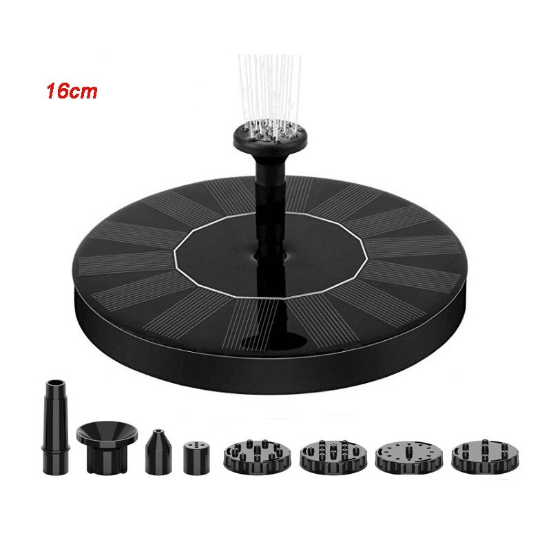 Mini Solar Water Fountain Pool Pond Waterfall Fountain Garden Decoration Outdoor Bird Bath Solar Powered Fountain Floating Water: 16cm