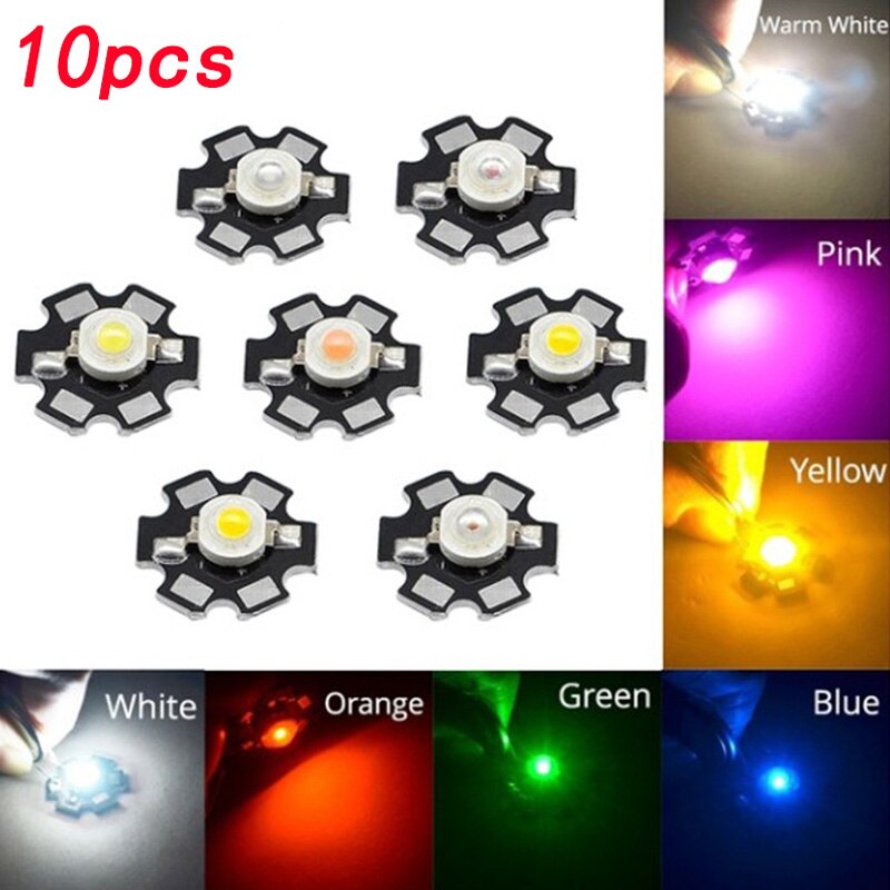 High Power LED Chip CREE 1W 3W LED Light Emitting Diode Warm White + 20mm Aluminum Star Base PCB LED Beads Spot Light Bulb 10pcs