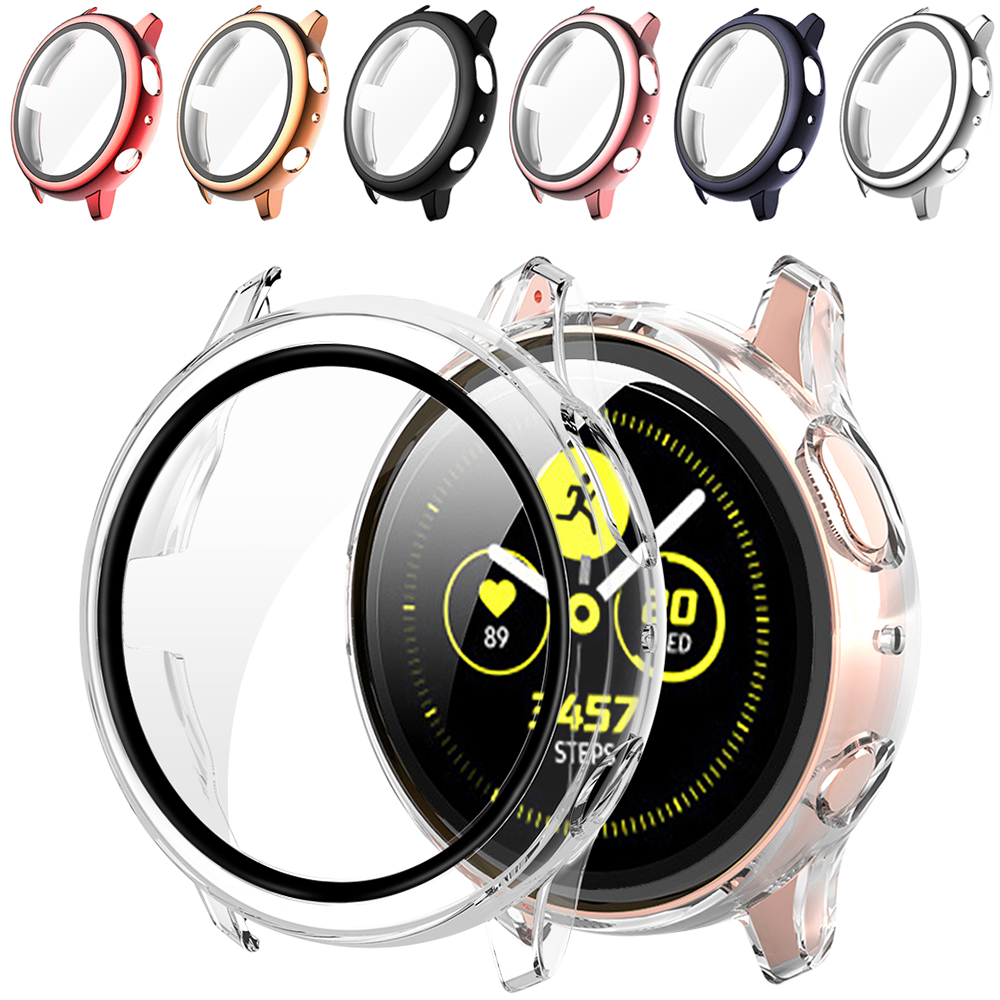 Coque pour Samsung Galaxy Watch active 2, protection d'écran antichoc tout autour + film, accessoires pour montre intelligente 44mm 40mm