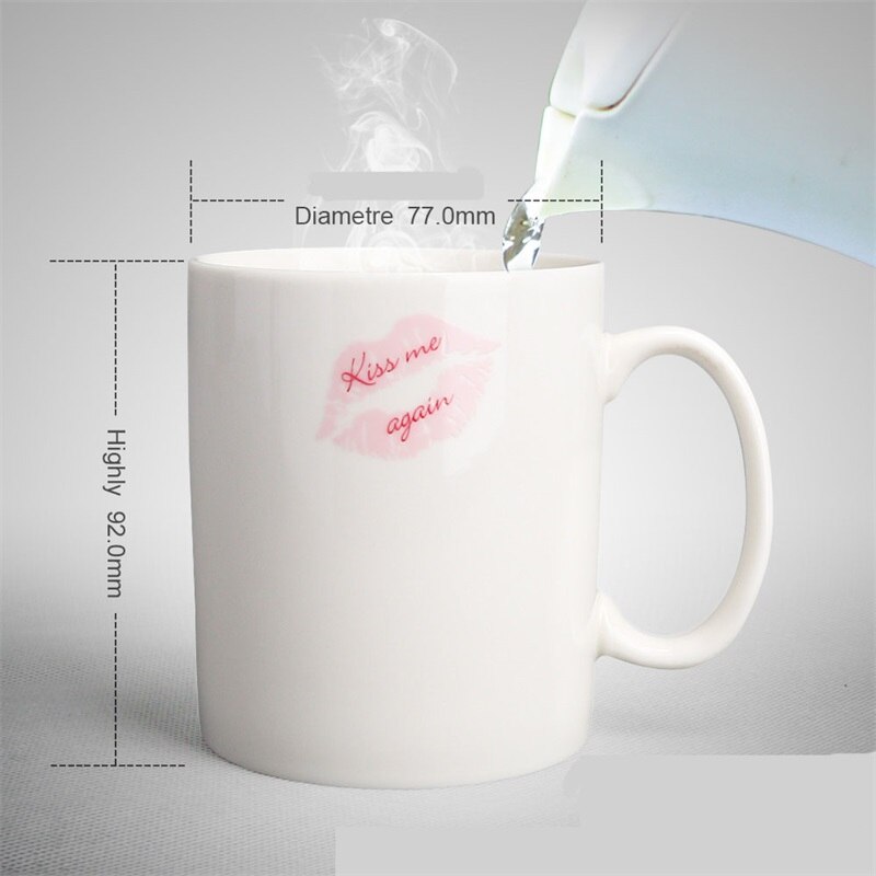 ZOOOBE Creatieve Kleur Veranderende Mok Kus me weer Warmtegevoelige Keramische Drinkware Voor Thee Melk Koffie Mokken Cup