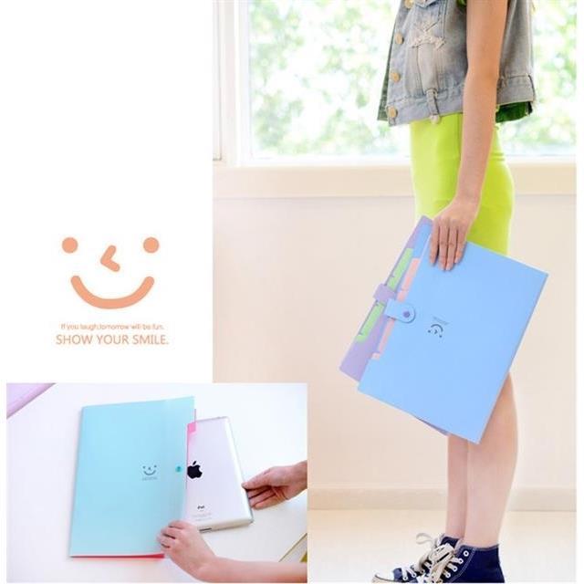 5 Into Plastic File Folders Package A4 Multi-layer Folder Business Multi-function Document Package PP File Bag office stationery