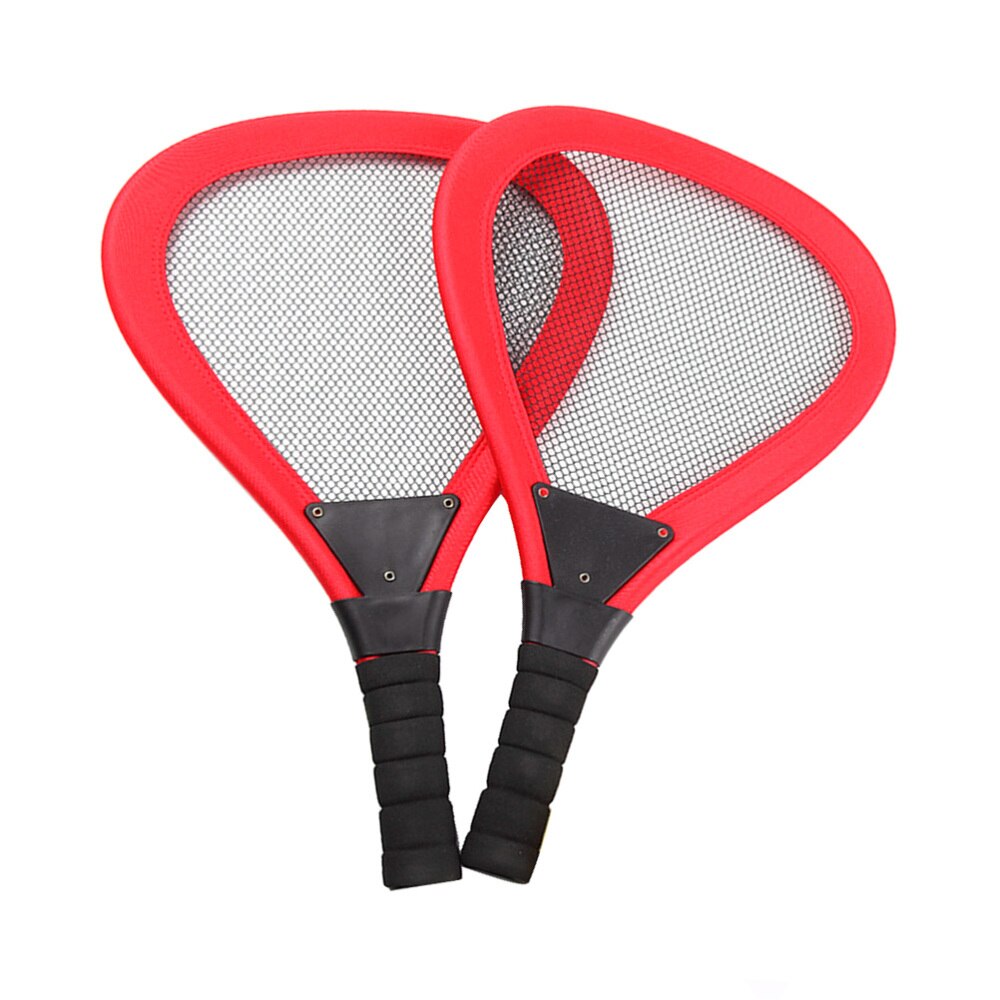 5 pçs crianças pano raquete de tênis praia raquetes beachball raquete crianças suprimentos ao ar livre (vermelho 2 pces raquete, 1pc badminton, 2 pces oce