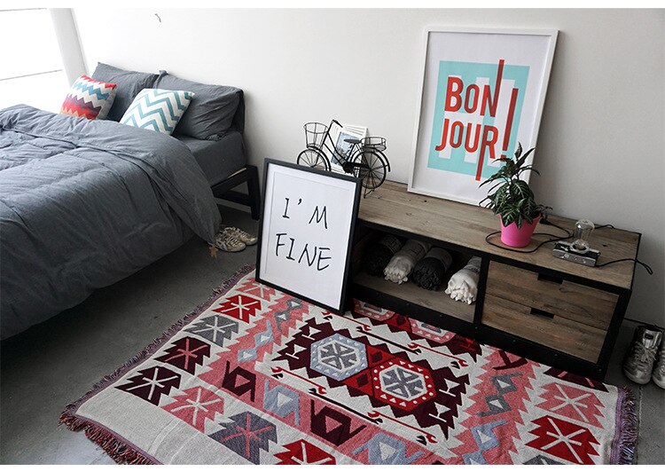 Bohemian stijl poly / katoen decoratief wandtapijt bankhoes draad dekens bedhoes woondecoratie wandtapijt yogamat