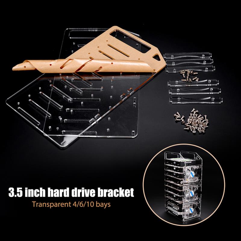 support de disque dur en acrylique, étagère transparente pour ordinateur de bureau, boîte de rangement externe pour disque dur HDD