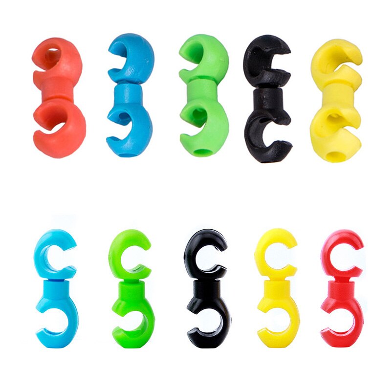 20pcs/Lot Mountain MTB Bicycle Brake Line Buckle S - type Fixed Bicycle Line Buckle Rotated Clip