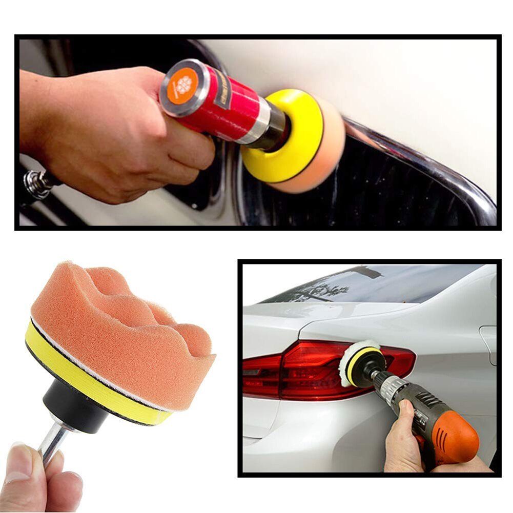 3 Inch Spons Polijsten Pads Met Boor Adapter Outdoor Persoonlijke Auto Kleine Wollen Buffing Pad Kit Onderdelen Decoratie