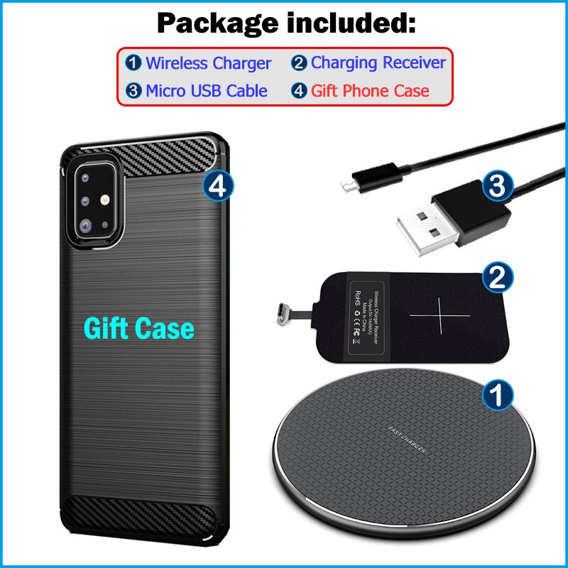 Cargador inalámbrico Qi para Samsung Galaxy A71, 6,7 &quot;, receptor de carga tipo C, funda suave de para A71 SM-A715F