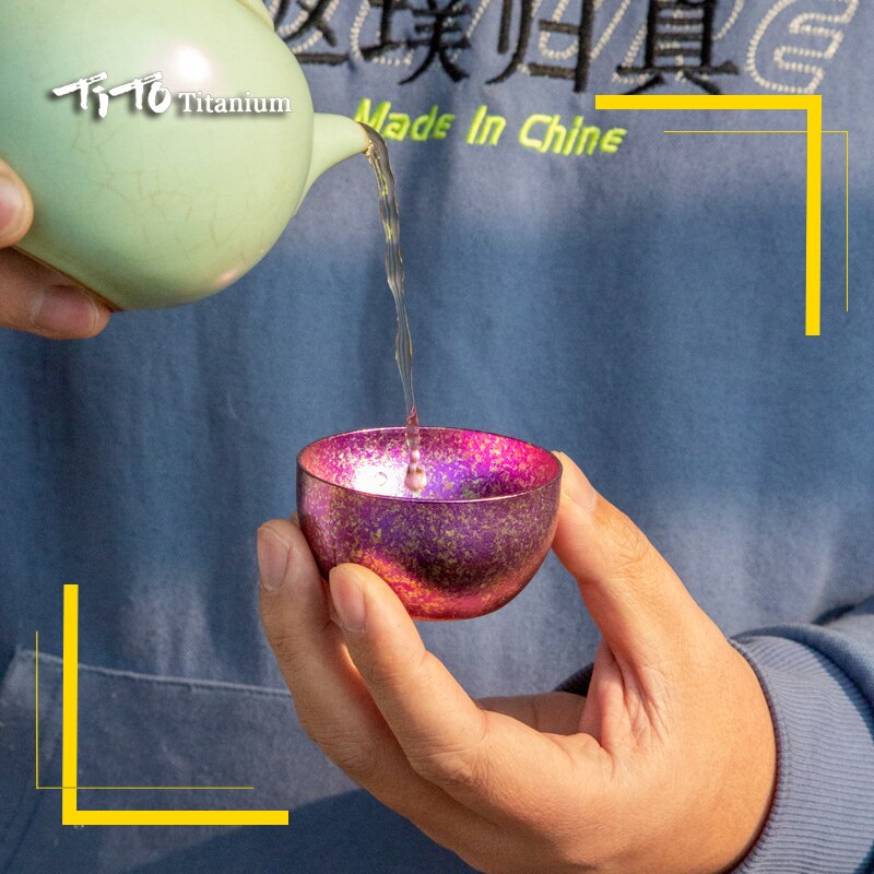 Tito Pure Titanium Thee Cup Titanium Legering Thee Kom Titanium Wijn Cup Dubbele Titanium Cup Titanium Water Cup