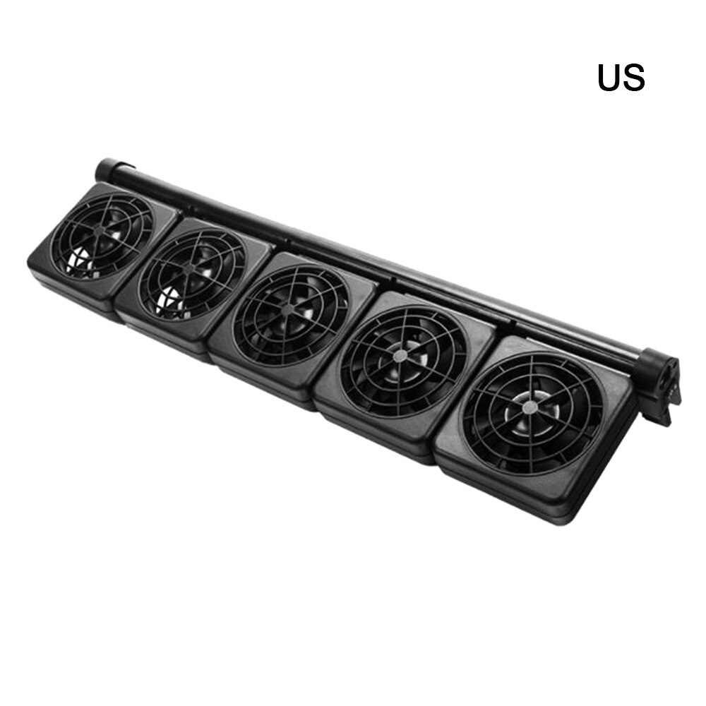 Verstelbare dompelbare aquariumkoeling en koelventilator aquariumkoeling geluidsarme radiator met beschermnet 1/2/3/4/5 koppen: Us 5 hoofden