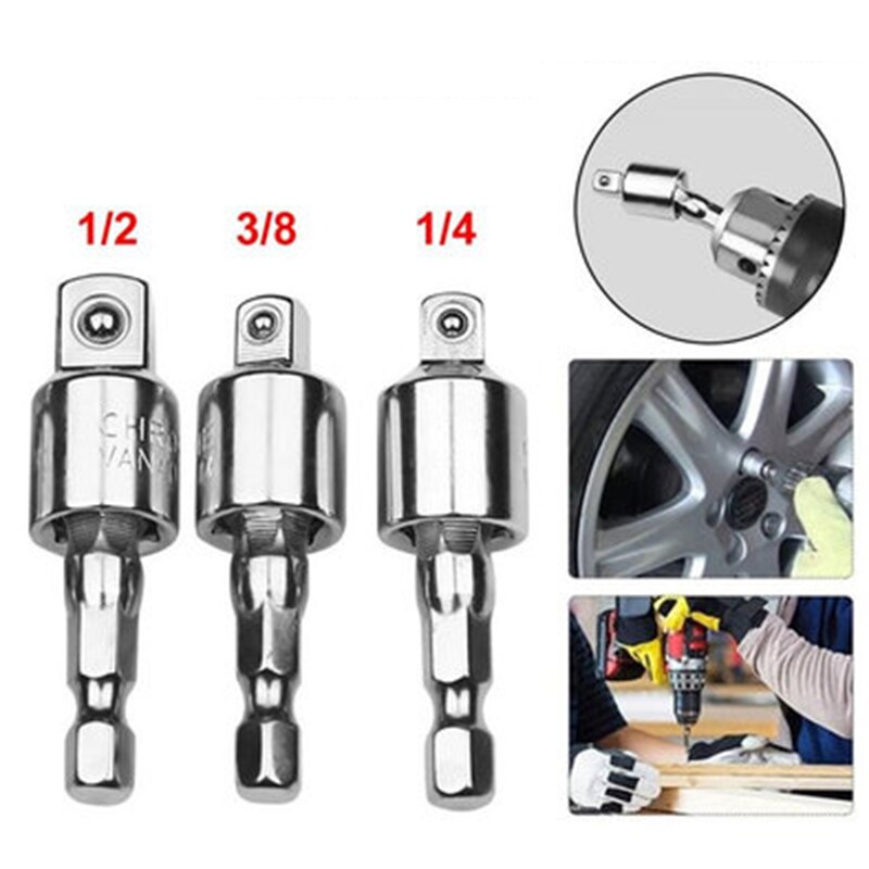 Electric Drill Socket Adapter Socket Wrench Set Hexagon Shank Square Socket Drill Bit Can Rotate and Extend The Conversion Rod