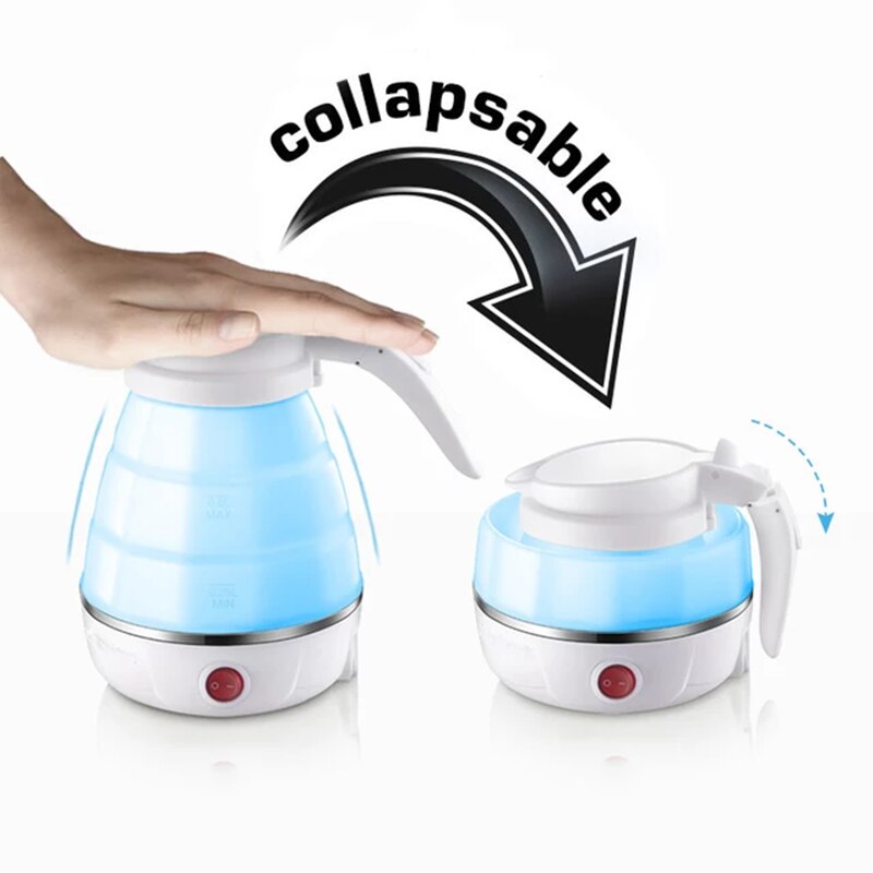0.6L składane woreczki podróżne spożywczy silikonowy składany przenośny czajnik wodny składany czajnik elektryczny na zewnątrz kempingu