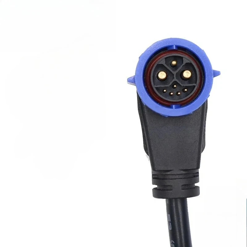 Outdoor Wasserdicht M23 2 + 1 + 5 Selbstsichernde Lade Stecker Männlich Weiblich Signal Integrierte Geschweißte Draht Batterie Steckdose IP67: Gold