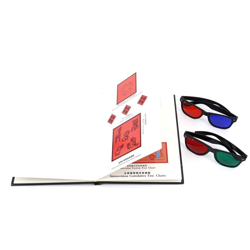Estereogramas de puntos aleatorios Cuadros de prueba visuales completos Libro de ceguera al color Astigmatismo Cuadro de prueba de Amsler con anteojos