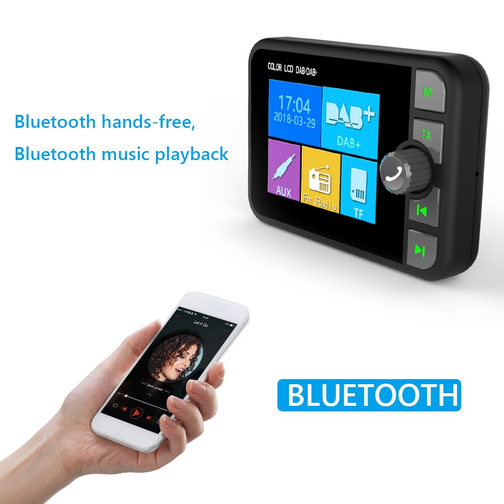 Portable Digital Radio Bluetooth-compatible 5.0 2.4 Inch LCD Display DAB/FM Receiver Rechargeable Lightweight Home Radio - View #2