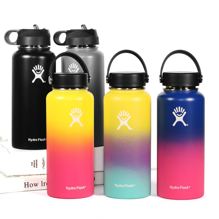 Sports Bottle Hydro Flask 32oz Tumbler Flask Vacuum Insulated Flask Stainless Steel Water Bottle Wide Mouth Outdoor
